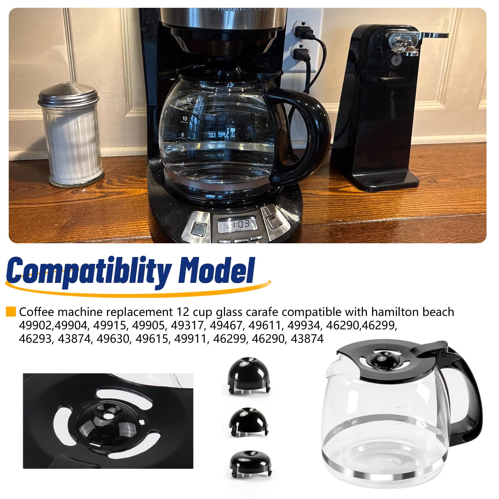 Hamilton Beach 5 C. Coffee Maker Hamilton Beach 12-Cup Coffee Carafe  Replacement - Fits Models 49467, 49317, 49611 Coffee Makers Hamilton Beach  Drink Mixer