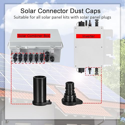 Miniatura 6 de Tapa de conector de panel solar, resistente a la intemperie, tapa macho y hembra para conector de panel solar (6 pares)