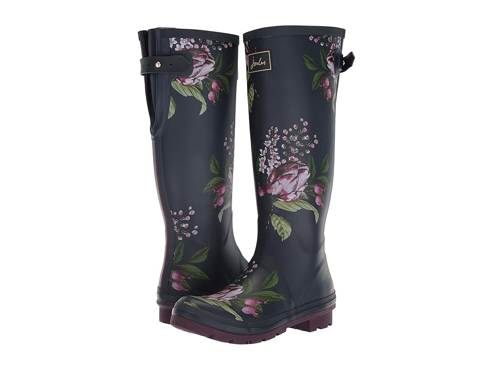 

Joules Tall Welly Print (French Navy Artichoke Floral Rubber) Women's Rain Boots