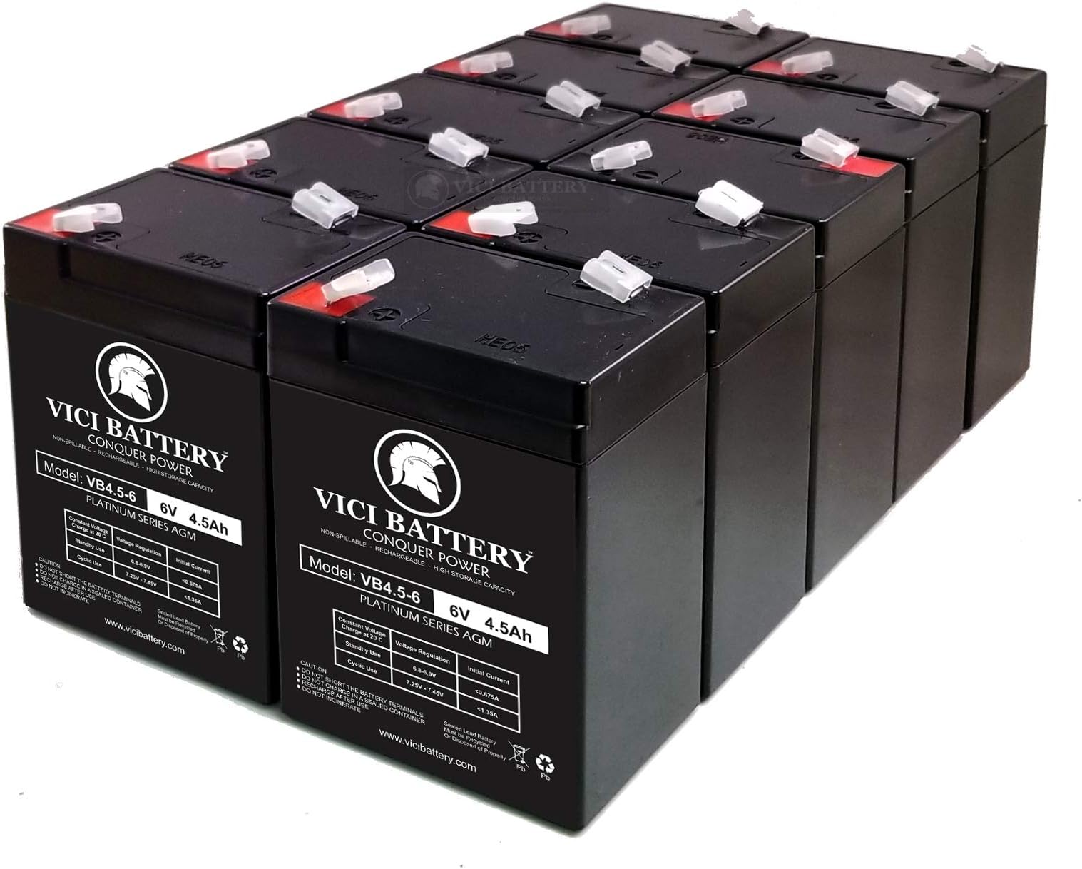 Vici Battery Exit Sign Battery 6V 4.5Ah Backup - 10 Pack