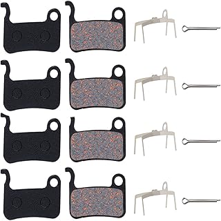 Bike disc Brake Pads,4 Pairs of Mountain Bicycle Brake Pads for disc Brake,Compatible with XTR M975,965,Saint M800,XT M755,766,765,LX M585,SLX M655,Hone M601,M505,M535,545,585,596.(Semi-metallic-01D)