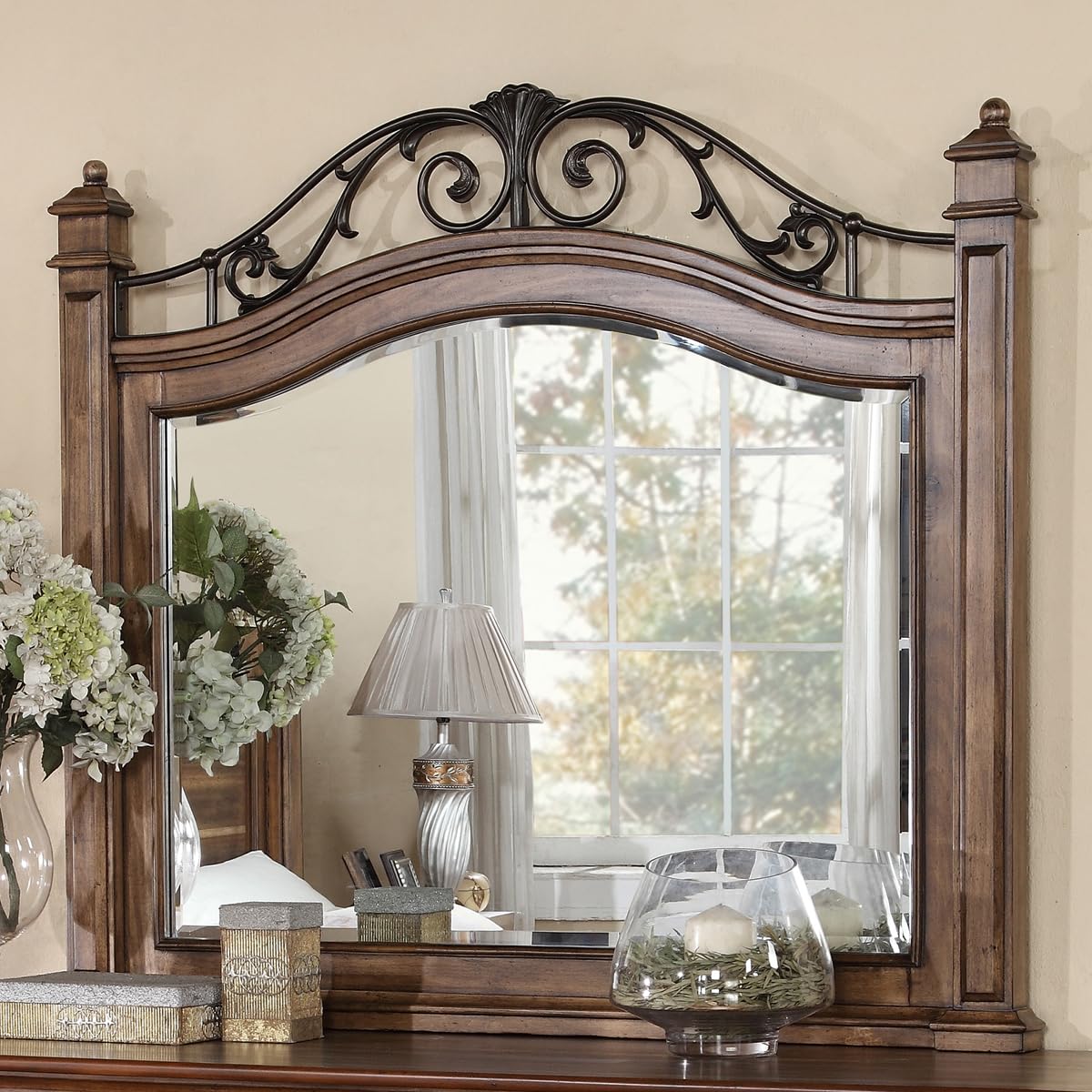GOWE Bridgevine Home Barclay Mirror, No Assembly Required, Rustic Acacia Finish