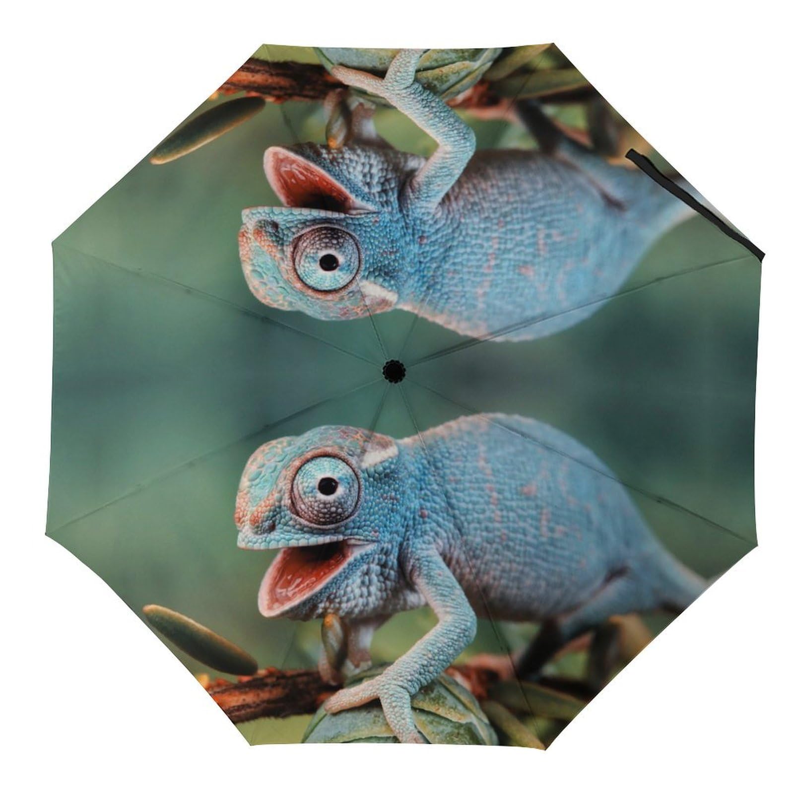 Jzemdybill Style Folding Umbrella, Funny Chameleon Umbrella, Travel Umbrella For Windproof, Rainproof