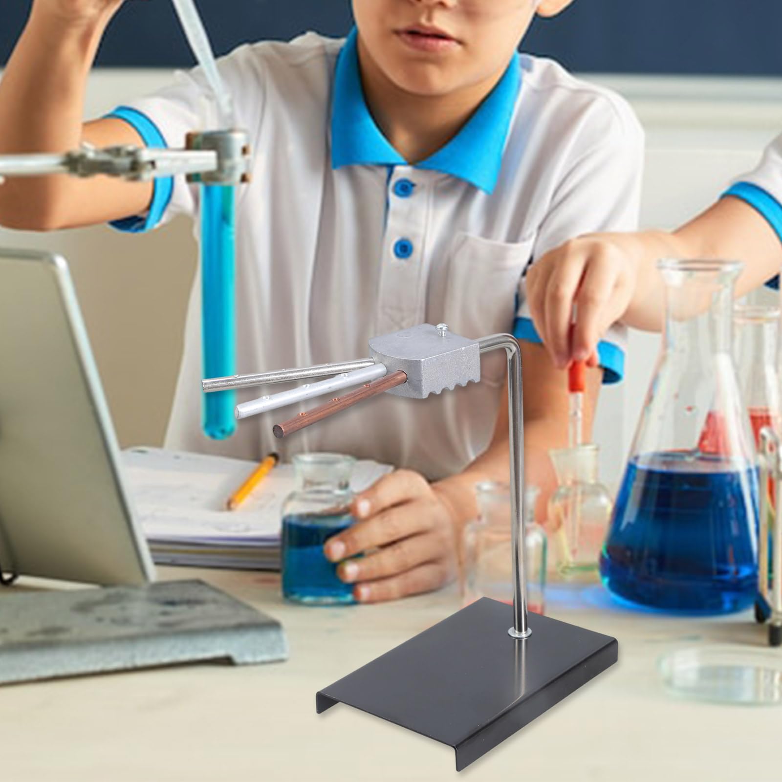 Dimostratore di trasferimento di calore in alluminio per laboratori di fisica e impostazioni industriali Strumento didattico di fisica a conduzione termica per apparecchiature di laboratorio