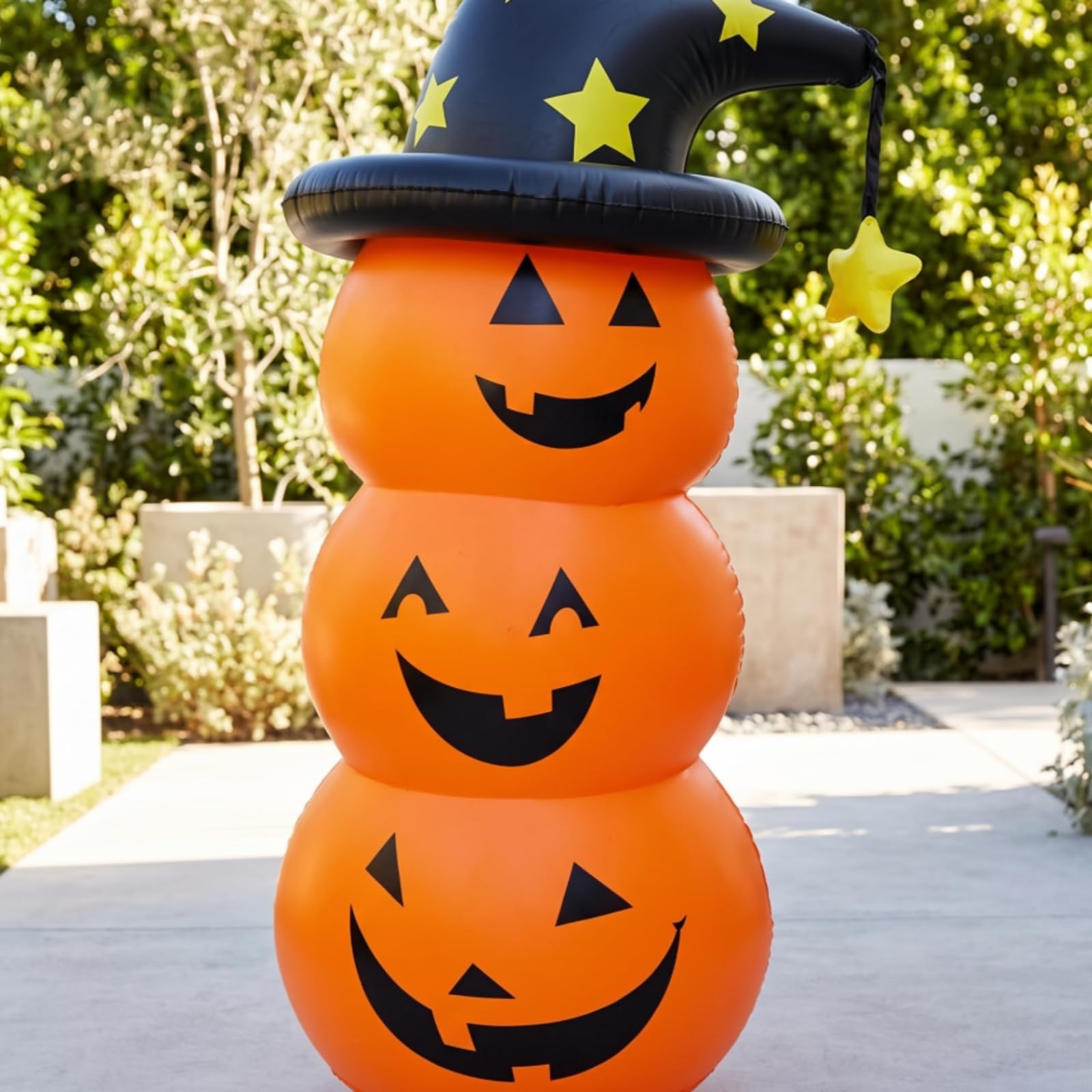 Zucca di Halloween Gonfiabile Rapido, Arancione Con Luci, 140 Cm