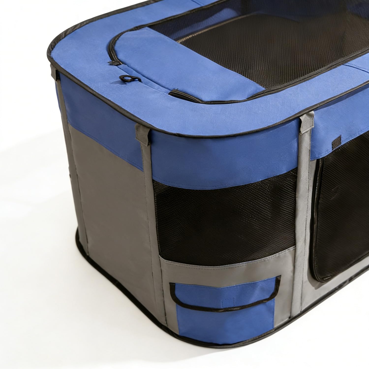 Niche Portable pour Animaux domestiques,90 x 70 x 60 cm, Pliable, Rectangulaire, Niche pour Chat,Niche fermée (Bleu Marine)