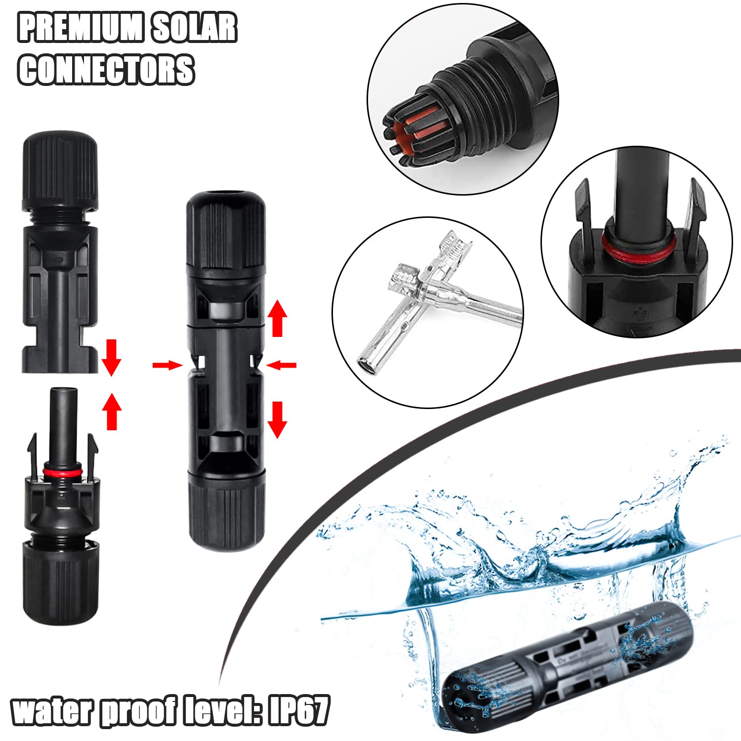 20 Paires Connecteur Solaire Photovoltaïque,Connecteur PV Mâle/Femelle