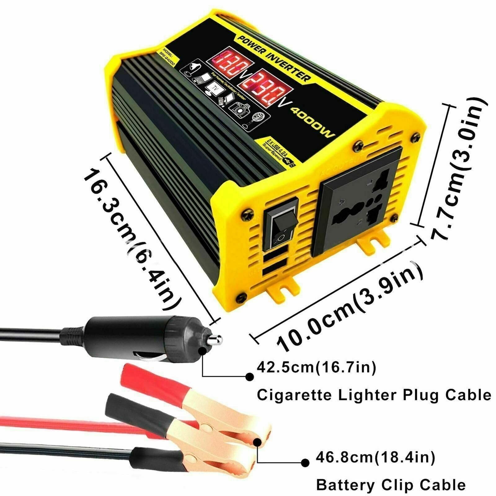Kit Solare 4000W 12V A 110V/220V, Sistema di Energia Solare per Casa con Controller 30A, Pannello Solare 18W 12V, Generatore off-Grid per Camper, Casa, Campeggio(Yellow,12V-220V)