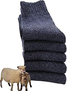 FASSME Meias grossas para botas masculinas – 5 pares/meias térmicas inverno para homens e mulheres | meias grossas isoladas quentes e felpudas para clima frio