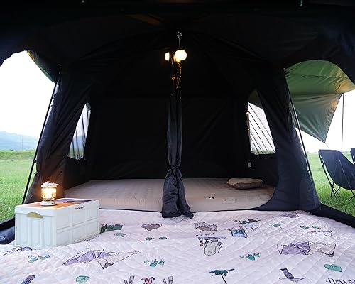 Miniatura 3 de Vidalido Tienda de campaña para 8 a 10 personas con 3 puertas y 2 habitaciones, tienda de campaña familiar grande, de doble capa, impermeable,