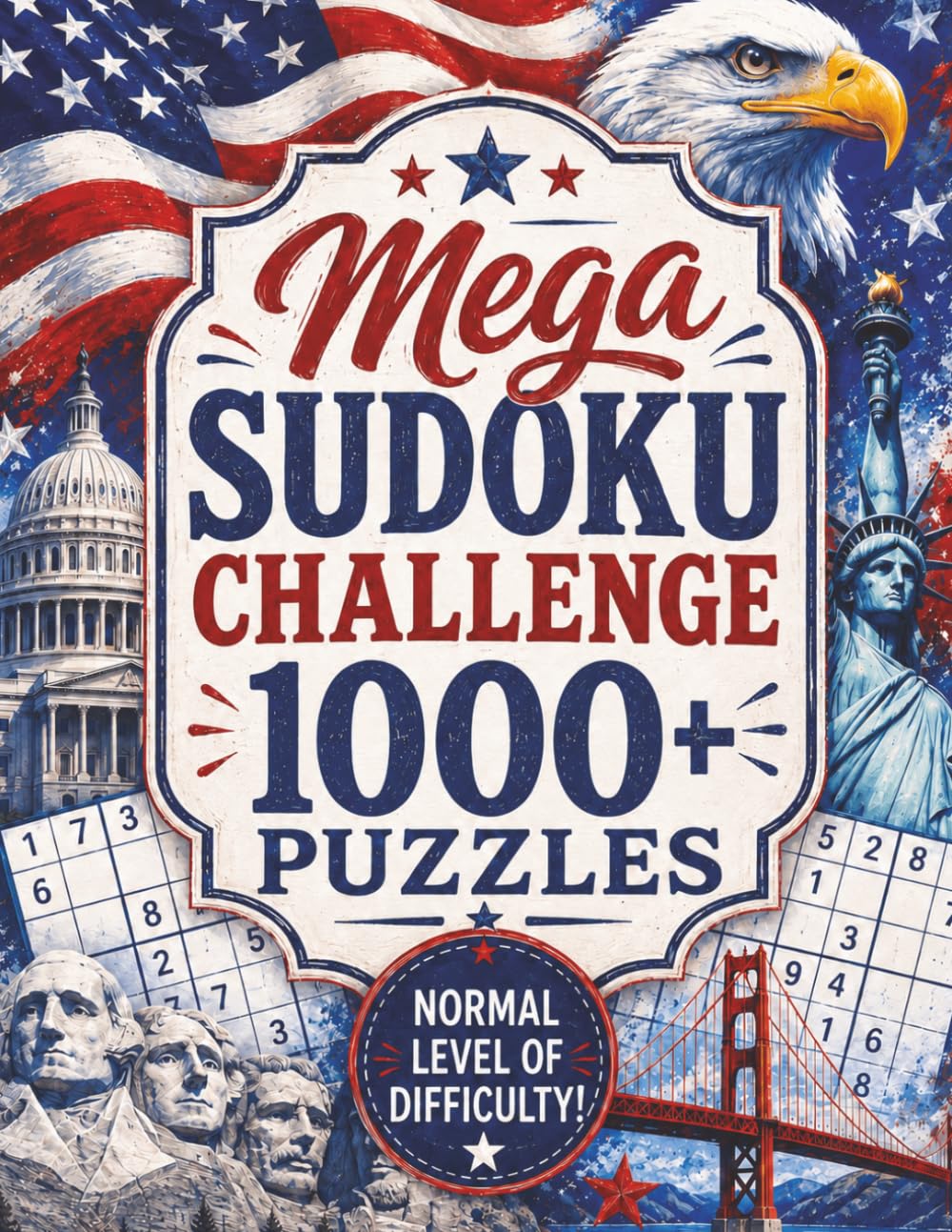 Mega Sudoku Challenge 1000+ Puzzles, Normal Level of Difficulty
