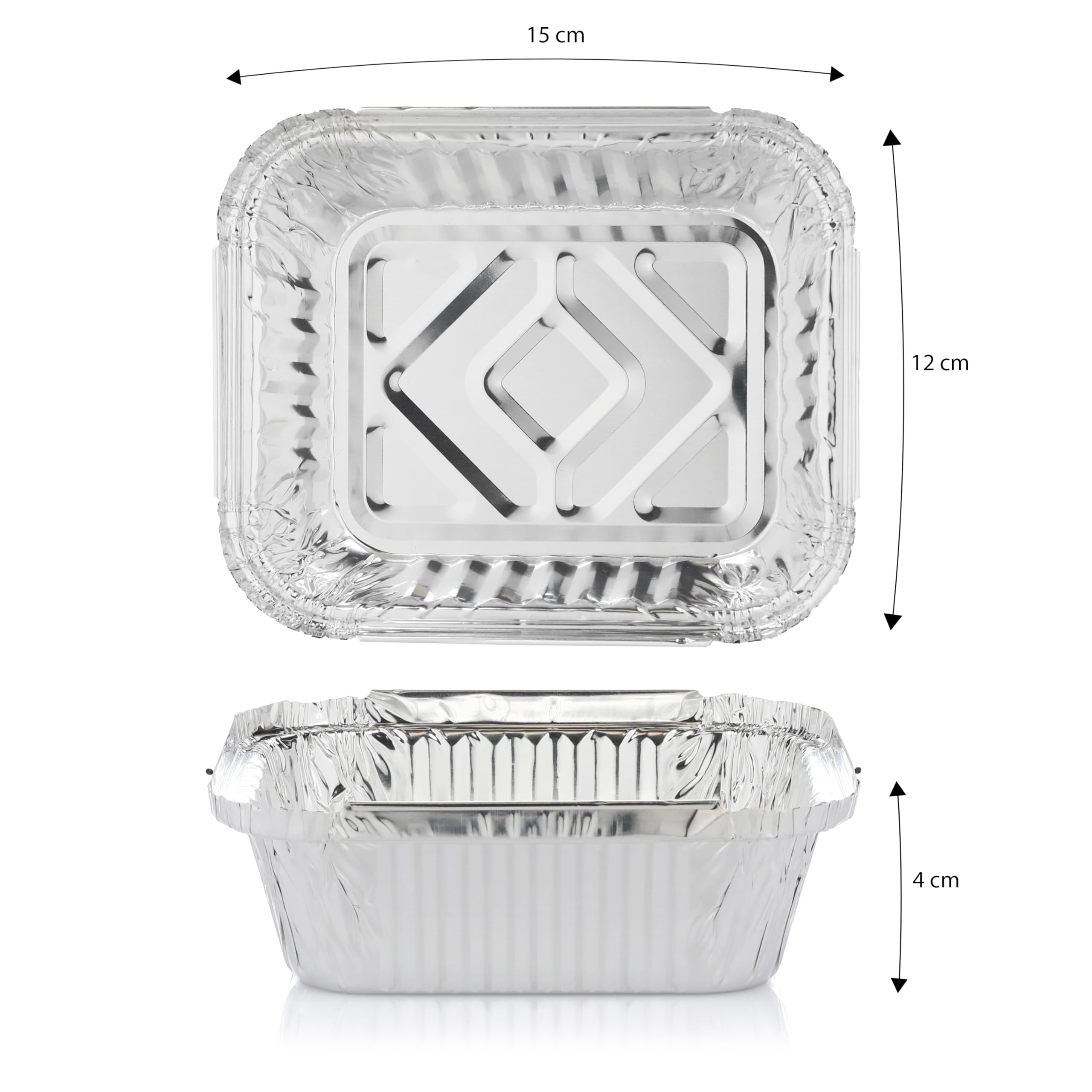 Vaily Aluminiowe tacki ociekowe, zestaw 20 sztuk, do grilla gazowego, węglowego i elektrycznego jako tacka na tłuszcz, 15 x 12 cm