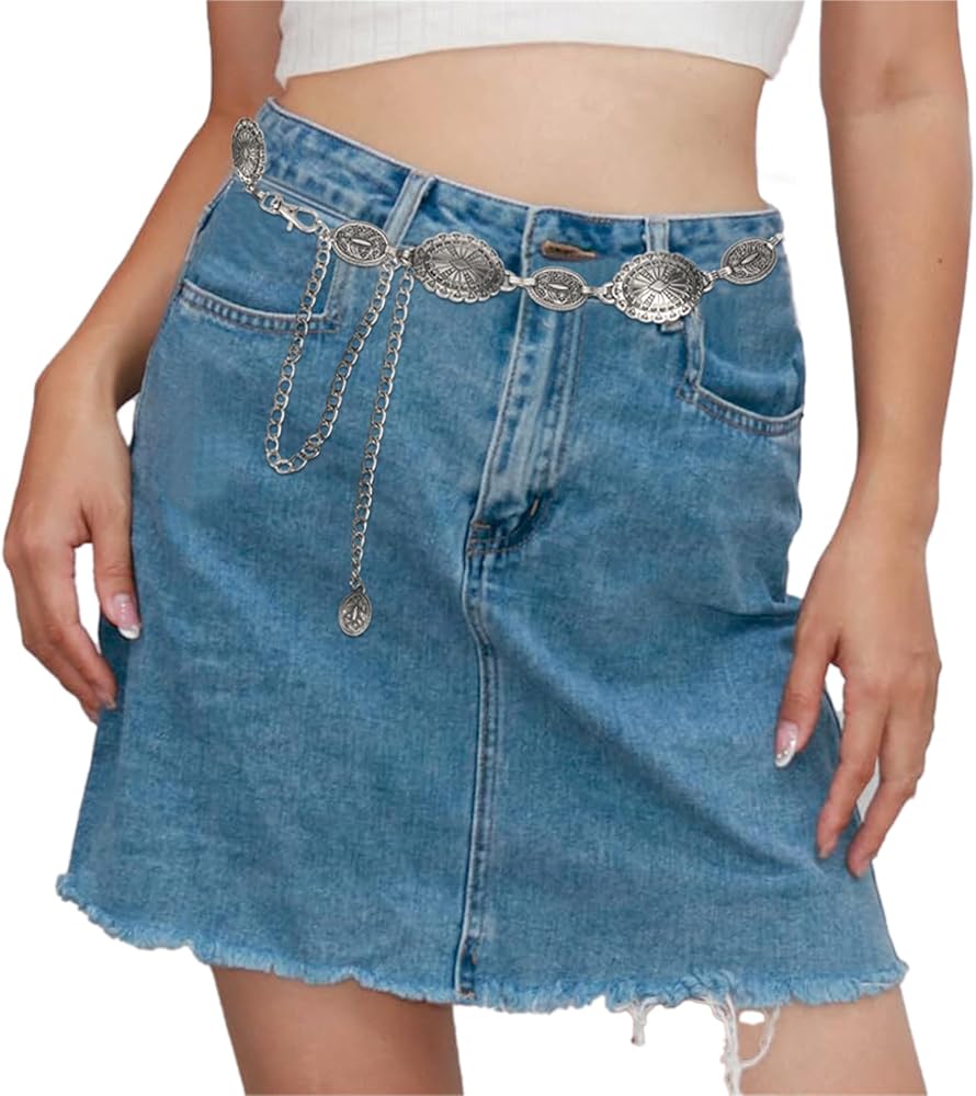 Amazon.com: Women Western Metal Oval Concho Belt - Rhinestone