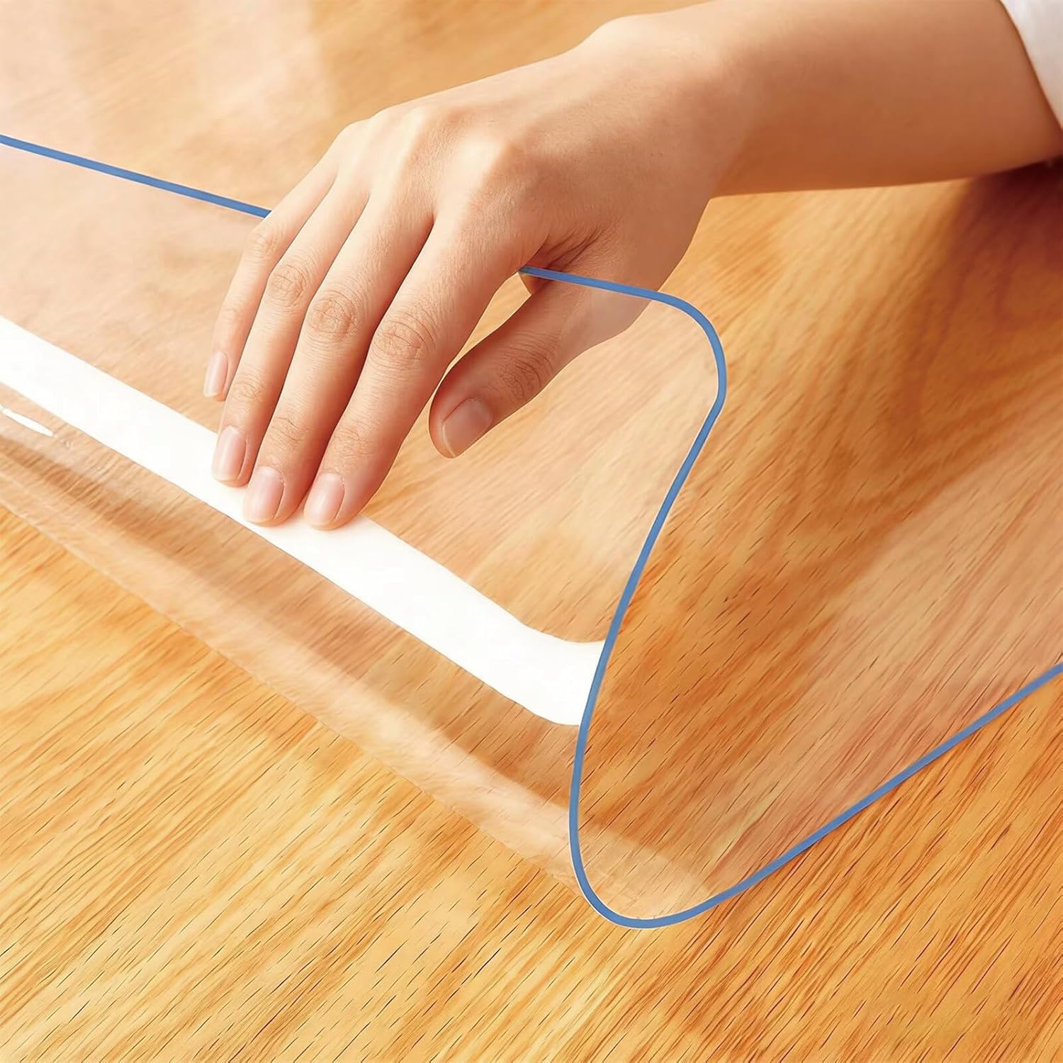 18X22 Inch Clear Plastic Dining Table Protector Cover PVC Vinyl Desk Blotter Pad Mat Wooden Furniture Coffee Glass Corner Bar End Side Table Top Protection Countertop Pad Waterproof