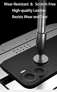 YUEQIAN Case for HONOR Magic 8 Pro 5G, PU Leather Back Ultra Thin Non Slip Double Layer Shockproof Protective Cover, Simple Business Style (Carbon fiber)
