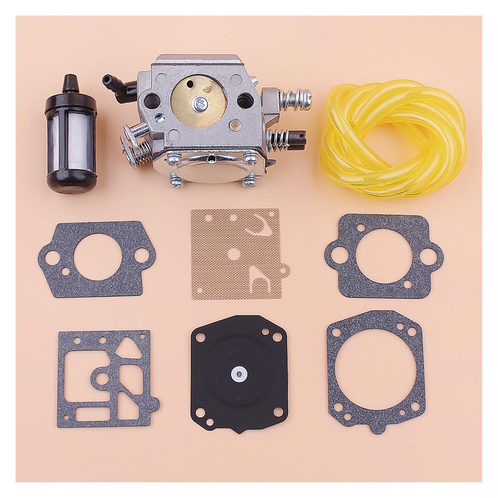 Carburador de 9 Uds for motosierra 6200 62cc, línea de filtro de combustible, Kit de reparación de carburador, repuestos de motosierra, herramientas de jardín