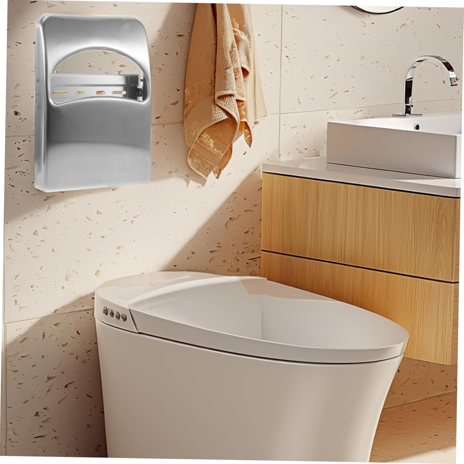 Stainless Steel Toilet Paper Holder Fold Seat Cover Dispenser Wall Mount for Hospital School Restroom