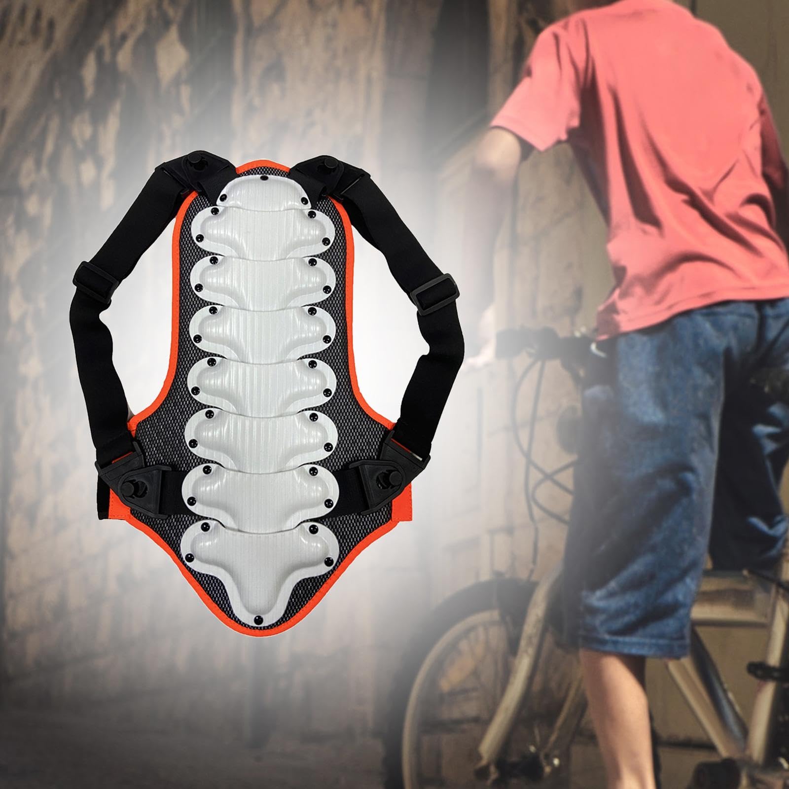 Paraschiena per bambini, per motocross, per equitazione, discesa, S, colore: bianco