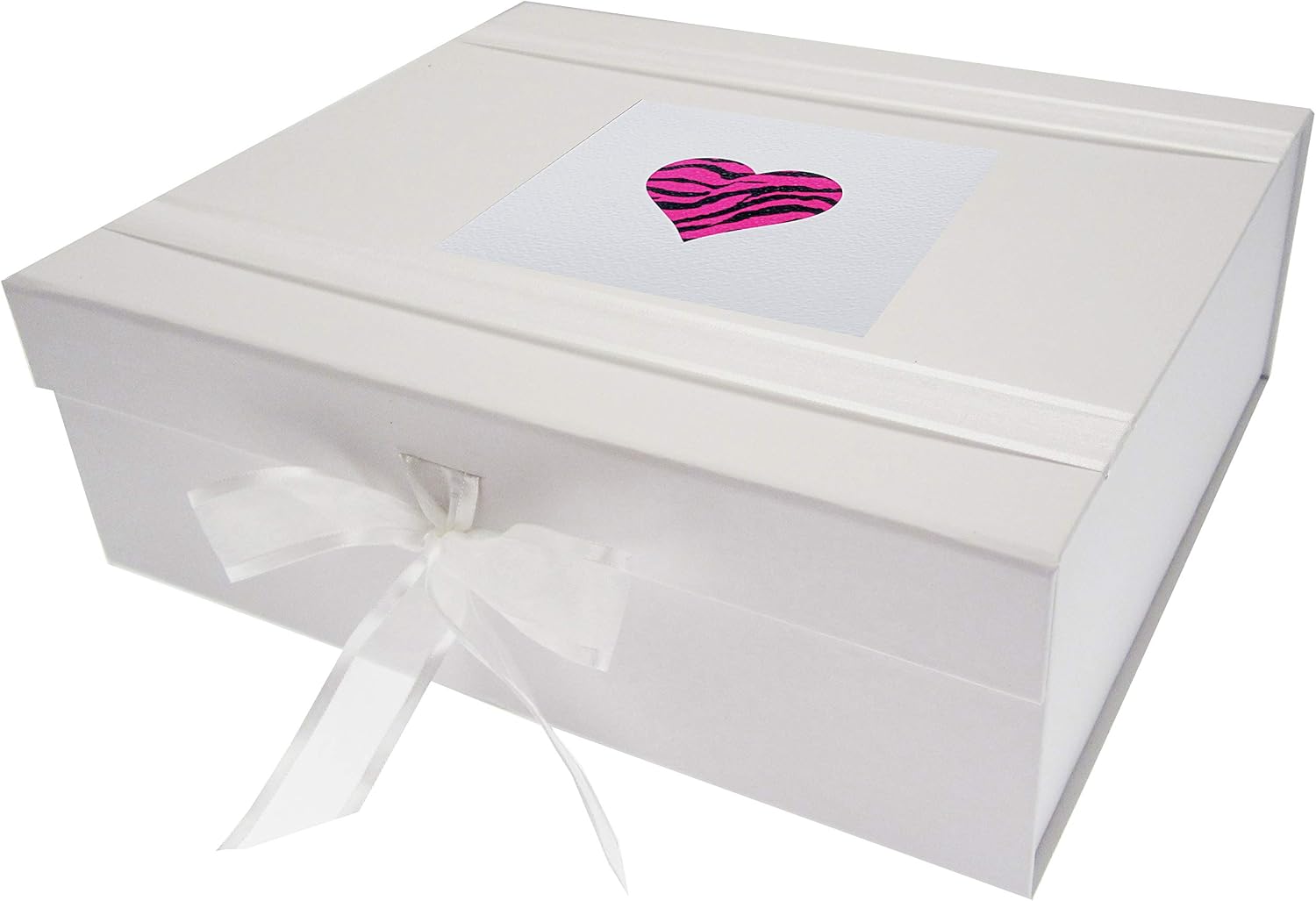 WHITE COTTON CARDS Alphabetics, Large Keepsake Box, Pink Heart, 27.2 x 32 x 11 cm, Multi-Colour