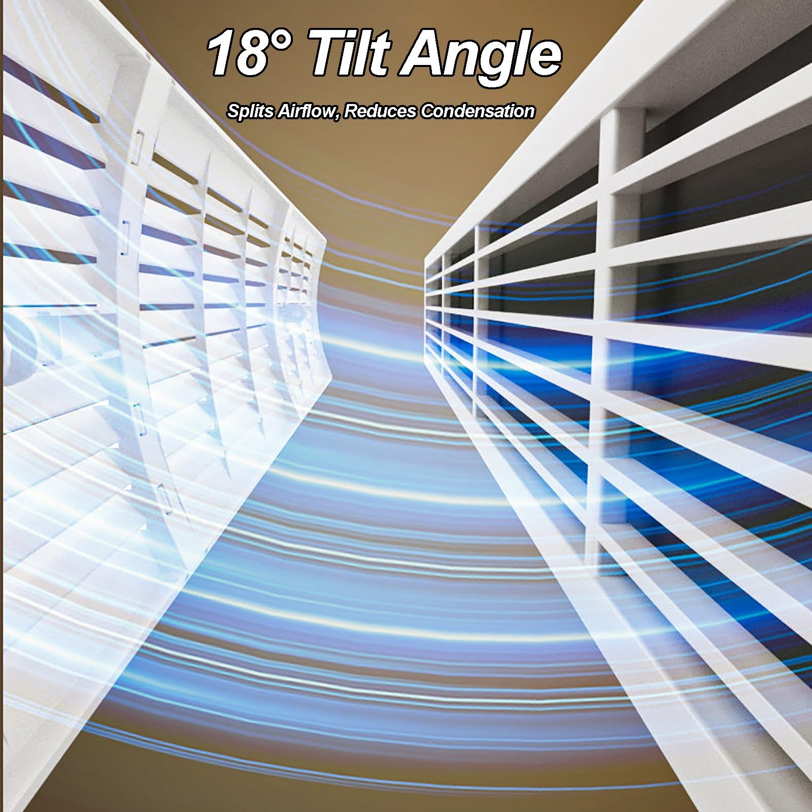 Copertura per bocchetta dell'aria, griglia regolabile da 101,6 cm, riduce la condensa, design con montaggio laterale e superiore, soluzione di ventilazione durevole per casa e ufficio