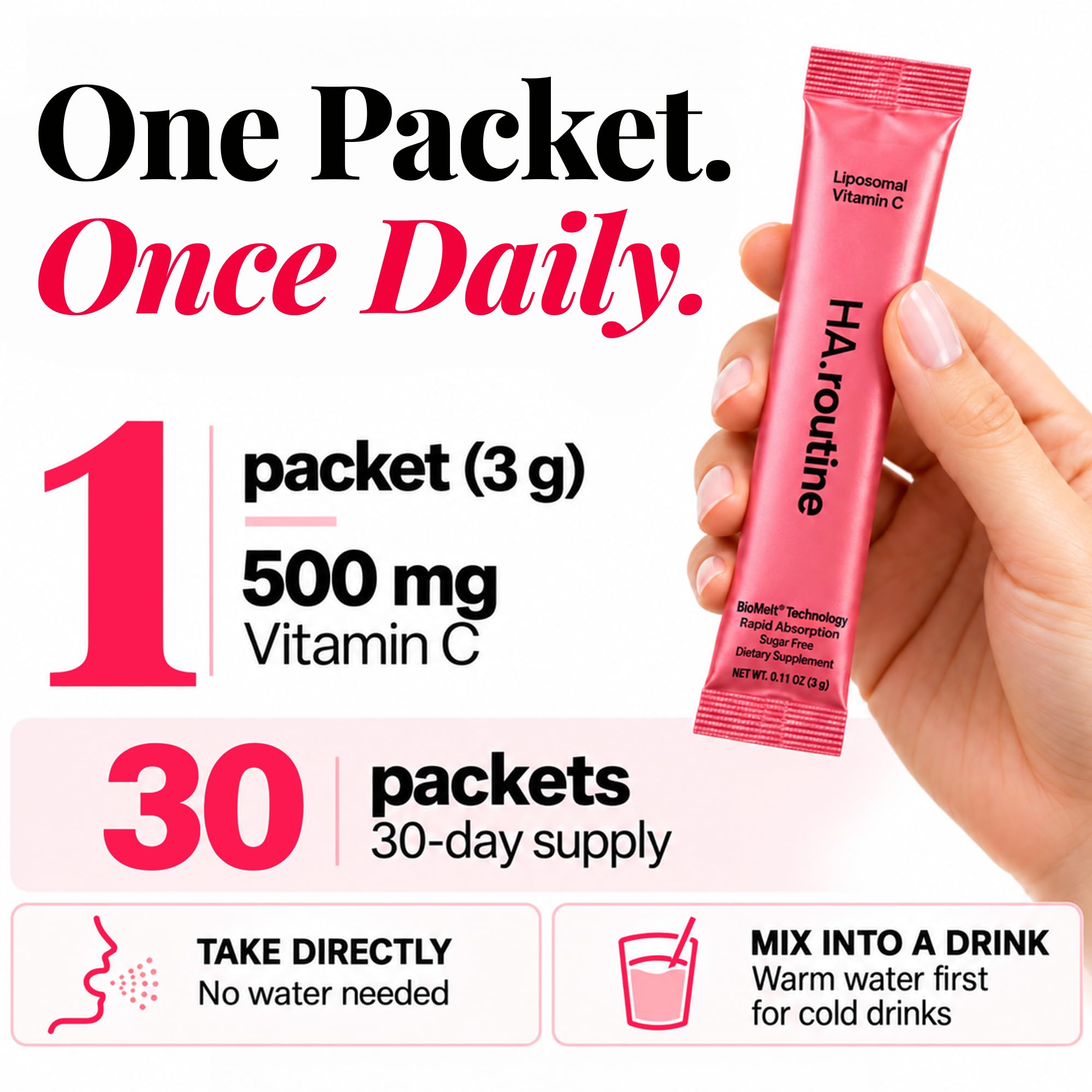 Haroutine Liposomal Vitamin C Powder Packets 500mg, Sugar Free, 30 Count — Amazon image 3