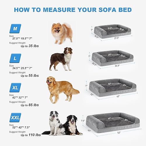 Miniatura 3 de Girwor Camas para perros pequeñosmedianos de menos de 35 libras, sofá ortopédico para mascotas, tela súper suave y forro impermeable, funda lavable