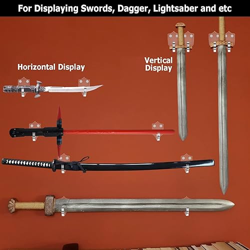 Miniatura 4 de Cosmos 1 juego de soporte de pared de espada acrílica, soporte de pared para espada, soporte de pared para exhibición vertical u horizontal, espada