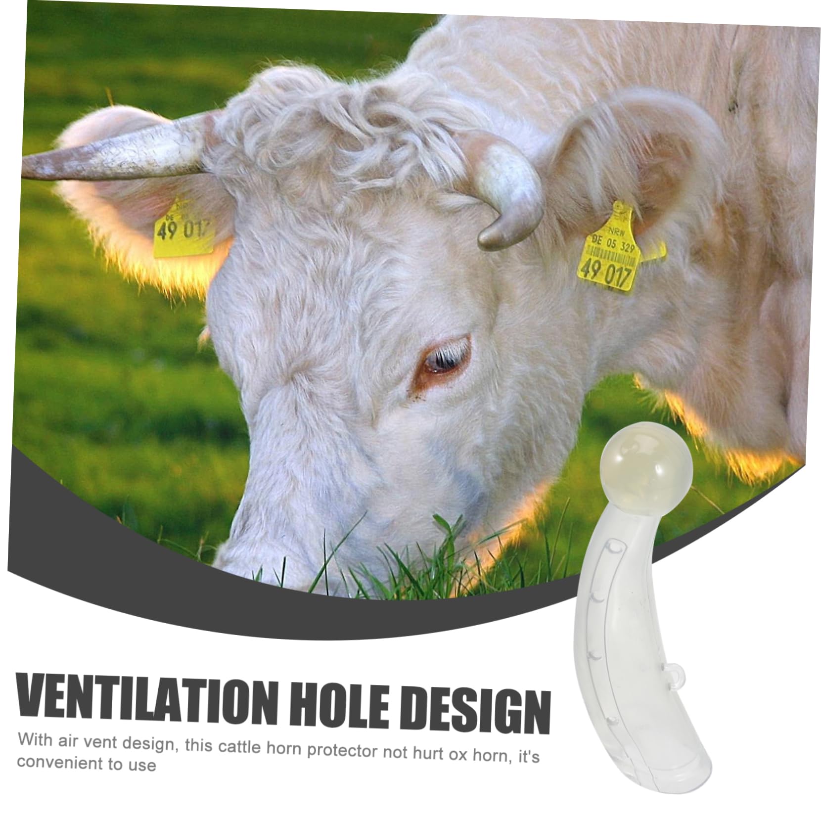 Hemobllo Protezione per Corna di Mucca in Silicone Resistente, Copertura Protettiva per Corno Bovino Design Ventilato, Set da 2 Paia per Uso Agricolo e Allevamento Ranch