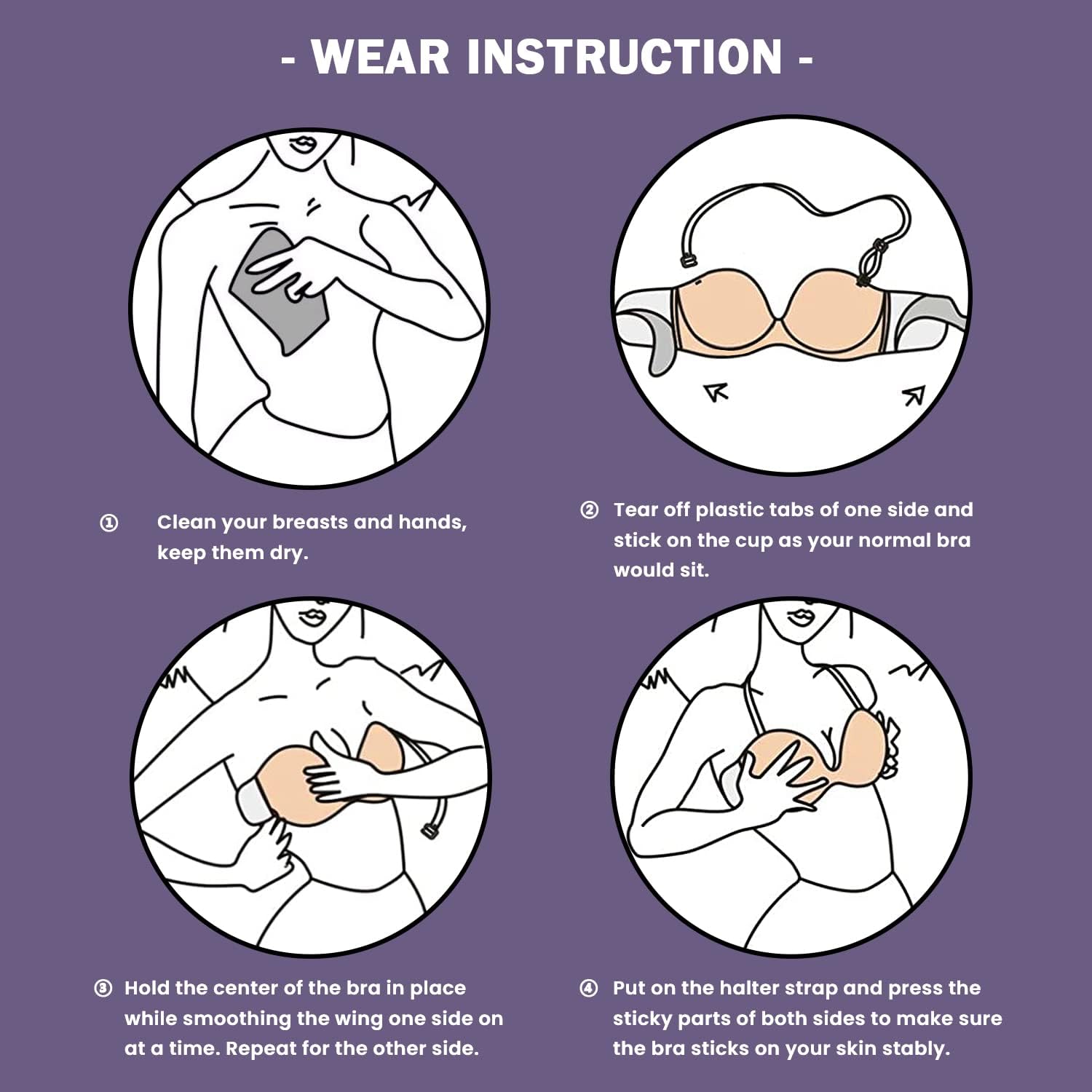 Sticky Backless Strapless Plunge Self Adhesive Invisible Bras for Women Underwired Push Up - Image 6