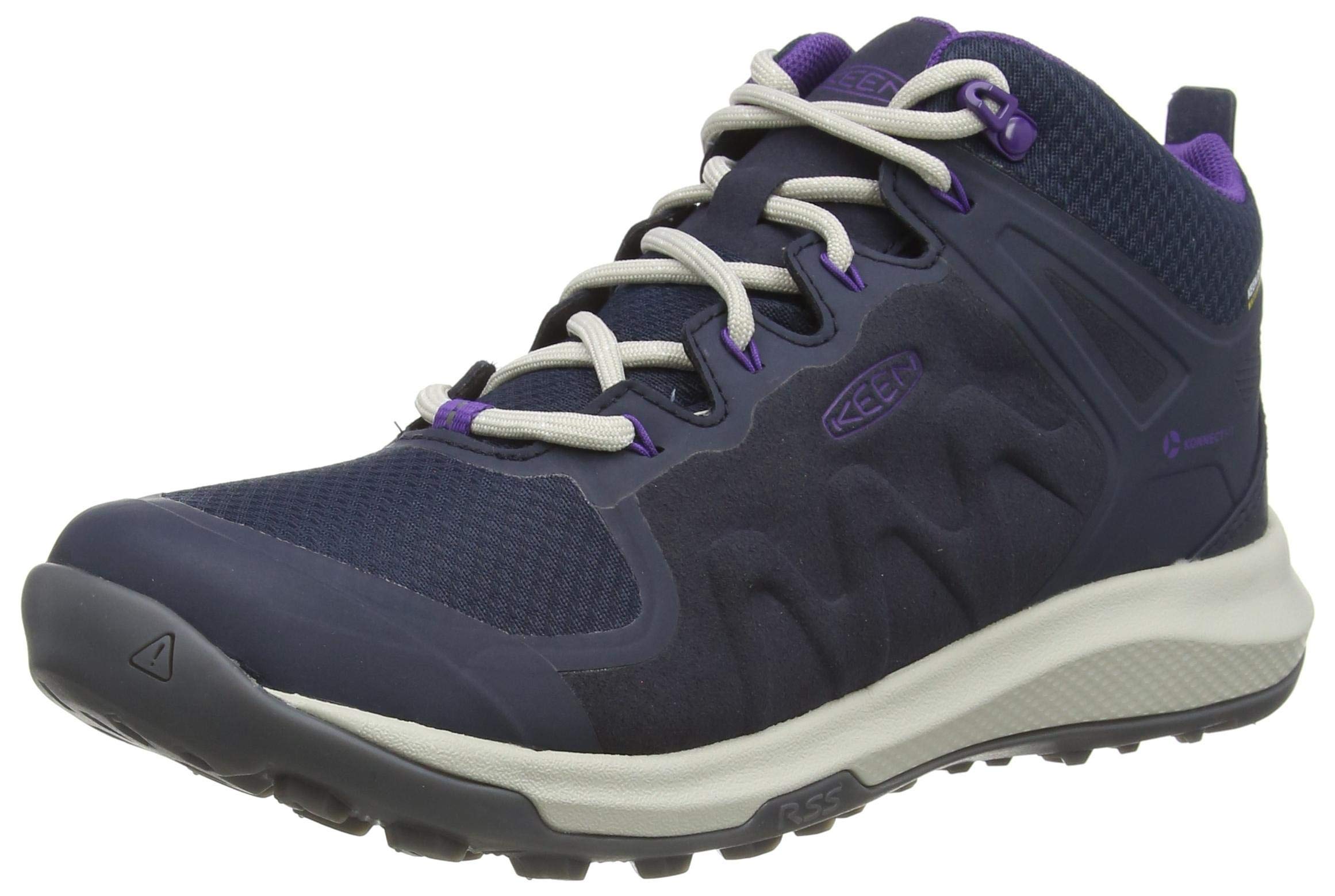 Keen Explore Mid Height Waterproof, Stivali da Escursionismo Donna, Blue Nights/Silver Birch, 22.5 EU