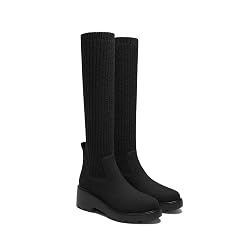 VIVAIA Eduarda Womens Wool Knee High Boots Round Toe Platform Wedge Chunky Boots Comfortable Warm for Fall Winter