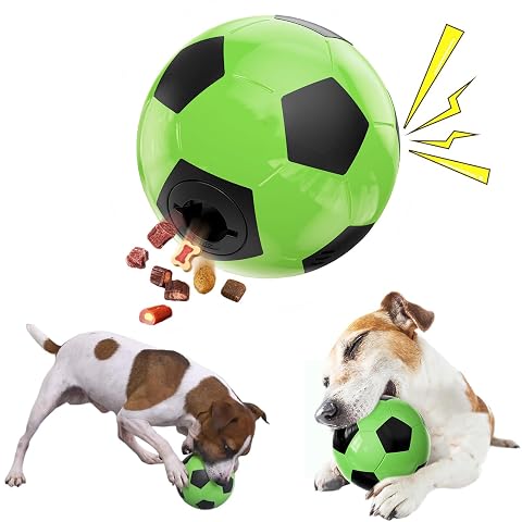 Dog Treat Ball - 4 61Inch Interactive Treat Dispenser for Large Small Dogs Giggling Sound Keeps Dogs Busy