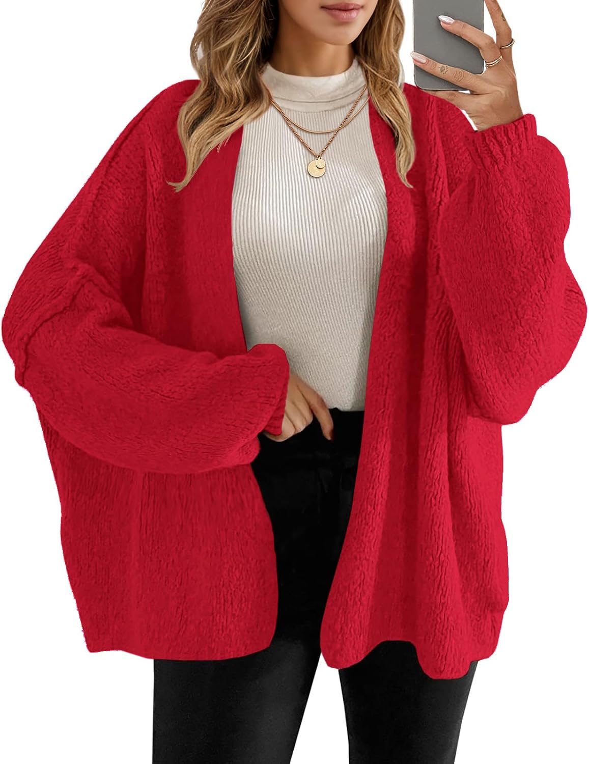 UNCLECAT Oversized Cardigan Sweaters for Women - 2025 Open Front Chunky Knit Long Sleeve Loose Fall Coats