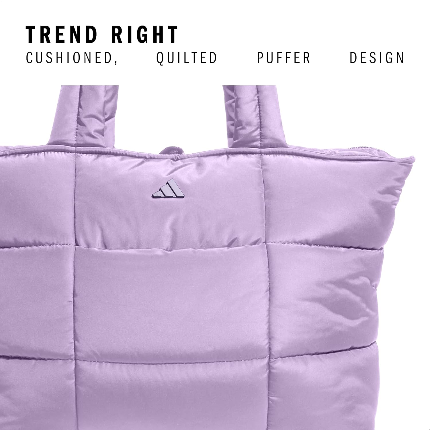 adidas Unisex Quilted Tote – Puffer Shoulder Bag - Image 3