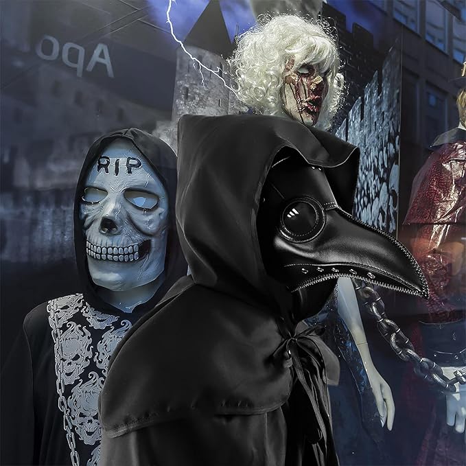 Máscara de Doctor Plaga de Halloween con Capa y Máscara Facial - Paquete de 3 Piezas miniatura 2