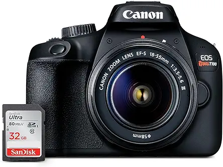 Canon EOS Rebel T100 DSLR Camera with EF-S...