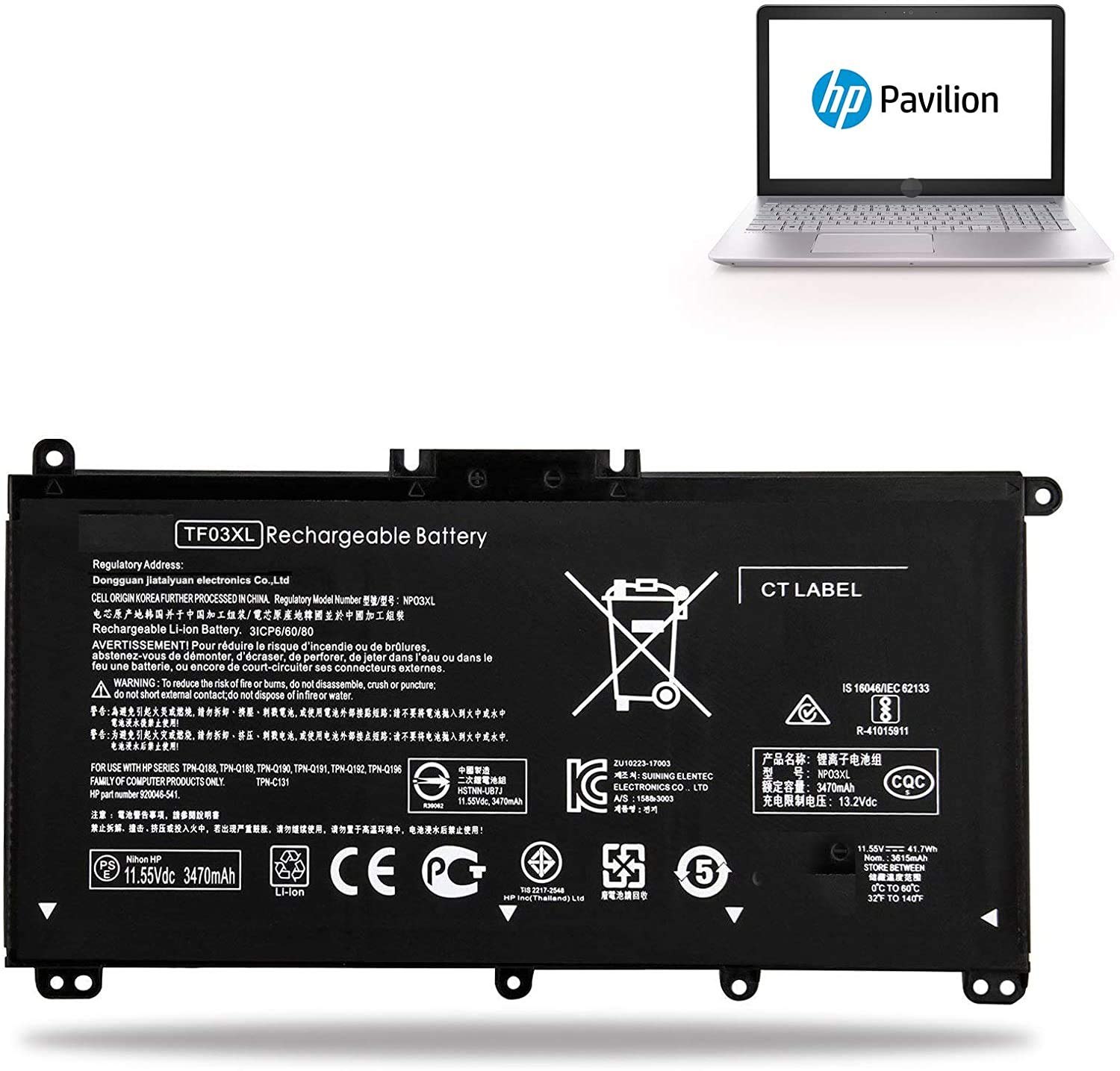 See full amazon price history chart for Laptrix Laptop Battery Compatible for TF03XL Battery TF03041XL for HP Pavilion 15-CC 15-CD :15-cc154cl 15-cc060wm 17-AR007CA 17-AR050WM 920046-121 421 541 920070-855 HSTNN-IB7Y LB7J LB7X Laptrix Laptop Battery Compatible for TF03XL Battery TF03041XL for HP Pavilion 15-CC 15-CD :15-cc154cl 15-cc060wm 17-AR007CA 17-AR050WM 920046-121 421 541 920070-855 HSTNN-IB7Y LB7J LB7X (B08SMC1BW3) Amazon Price History, Amazon Price Tracker