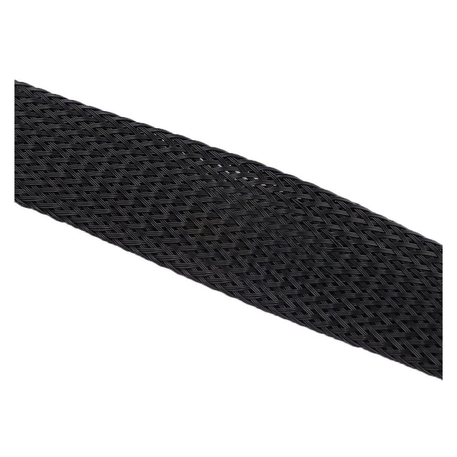 Funda trenzada de PET de 4 a 25 mm, protección de cable, aislamiento de alambre, funda trenzada expandible para cableado de automóvil, hogar, oficina (negro-6 mm, 5 m)