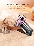 DRFLASH 2-in-1 Fabric Shaver Rechargeable - 3 Speeds Lint Remover with Digital LED Display & Type-C Fast Charging Port, Electric Sweater Defuzzer for Clothes, Furniture, Couch, Blanket