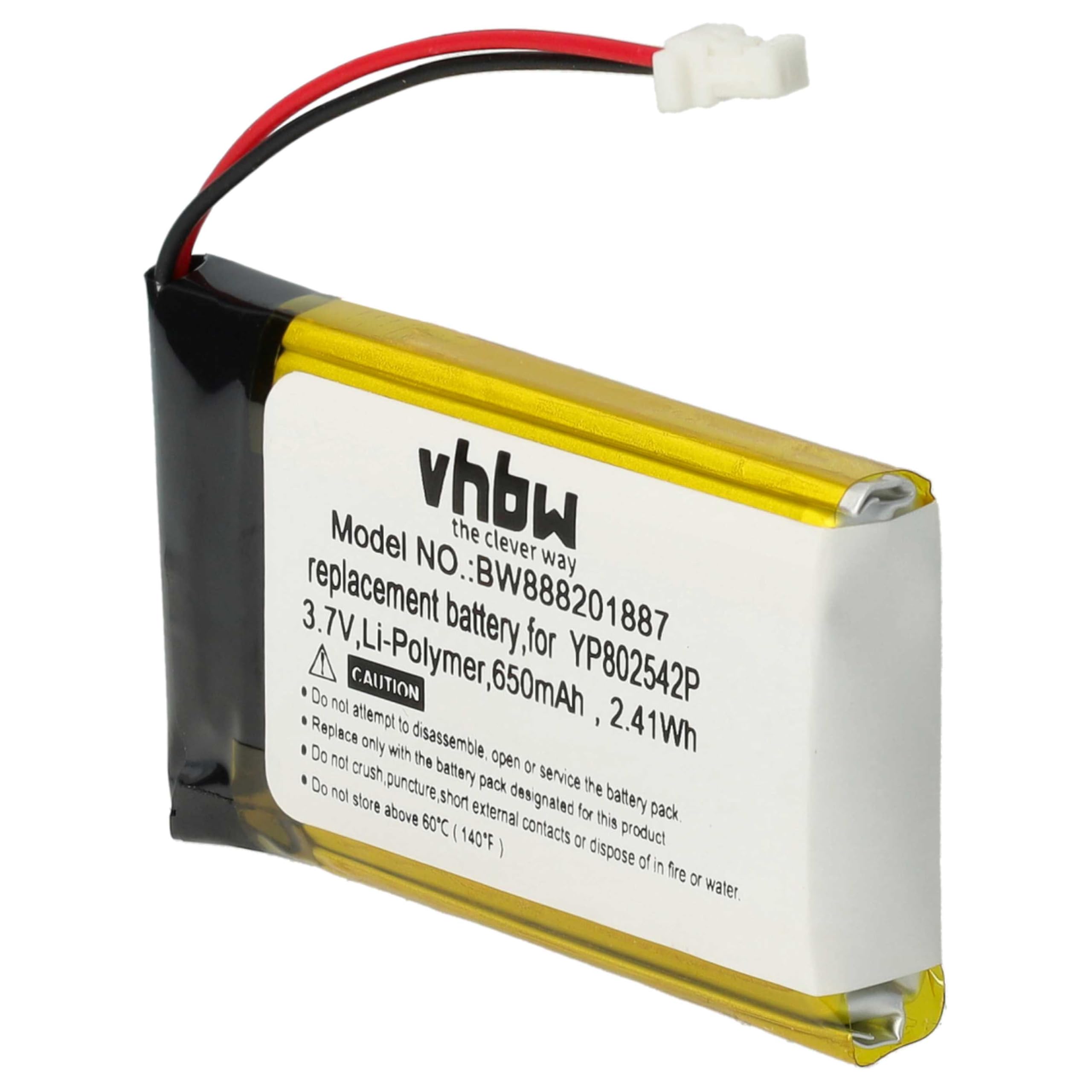 vhbw 2x Bateria Kompatybilna Sena SF1 SMH-20S 10S 20S SF2 SF3 650mAh 3,7V Li-Poly