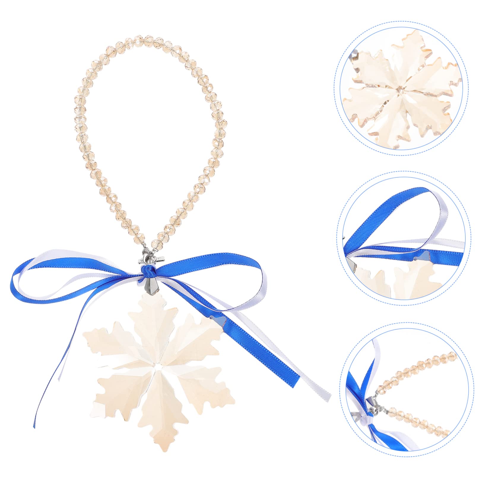 LIFKOME 3pezzi Ciondolo Di Cristallo Fiocco Appendere Per Decorazioni Natalizie e Auto Accessorio Per Specchietto Retrovisore Design Elegante e Luminoso Per Feste e Regali