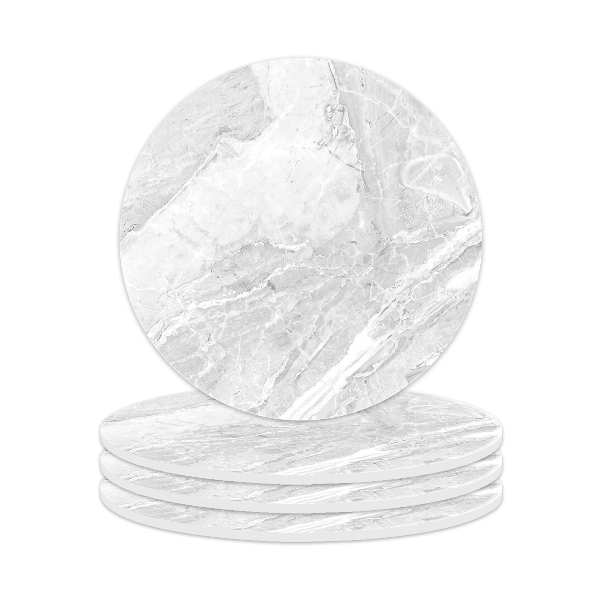 Pagnanno. Chopping Board-Catering Cutting Set-Kitchen Board-Glass Worktop Savers-Sink Chopping Board-Large-Worktop Protectors Heat Resistant-Marble Effect (Design 14, Round Coaster (10cm) - Pack of 4) — image 1