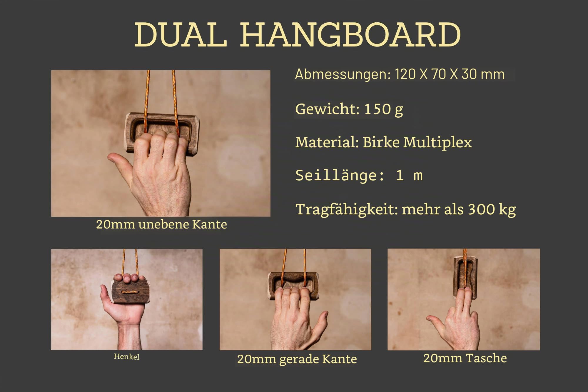 Dual Hangboard Trainingsboard Fingerboard Griffboard Kletterboard