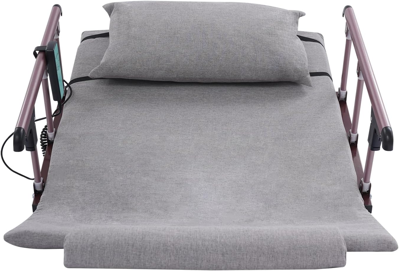 Electric Lifting Bed Backrest with Remote,Elderly Get Up Aids,661lbs Capacity & Safety Guardrails, Adjustable Electric Lift Bed Backboard for Pregnant Women/Elderly/Patient,Gray