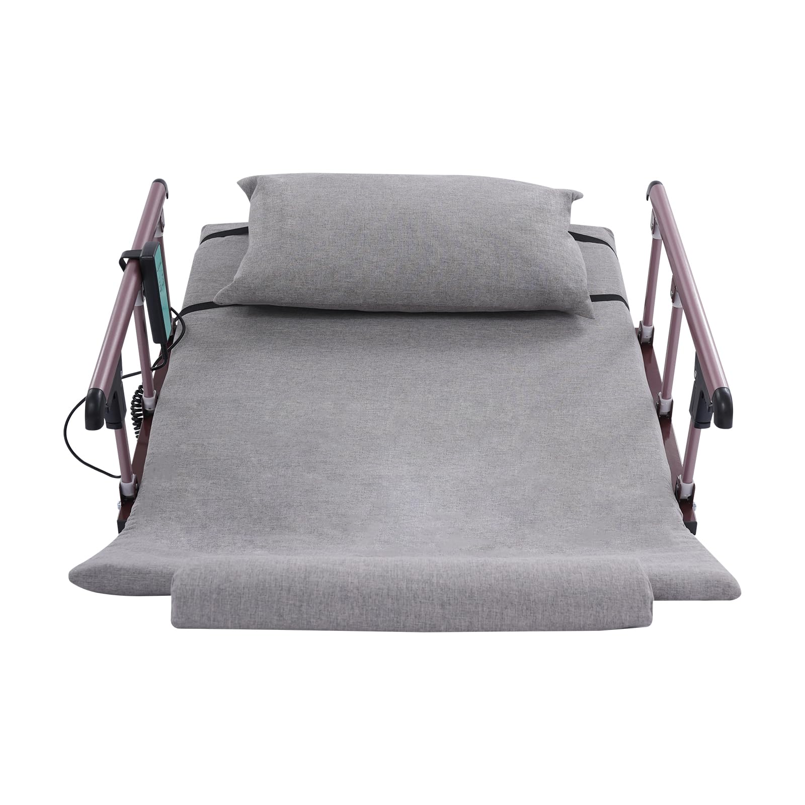 Respaldo eléctrico gris para cama elevadora, respaldo de elevación eléctrico, control remoto, para mujeres embarazadas, ancianos, 120 x 75 cm