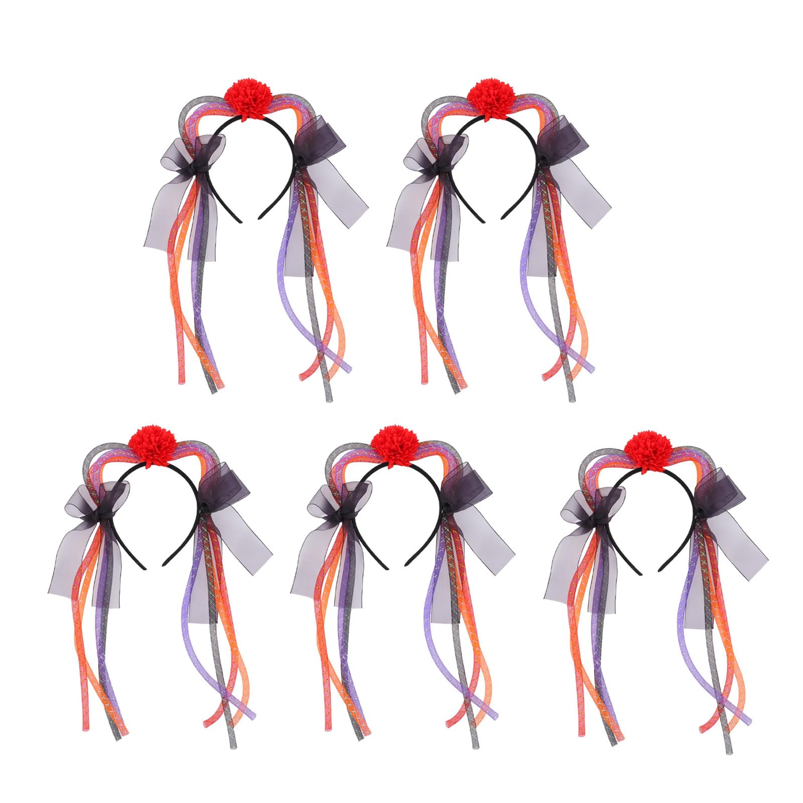 Elnwnnkc 5Pcs Halloween Themed Headbands Adjustable Cats Ears Elastic Hairband for Costume Parties Stylish Headpiece Accessory Halloween Cats Ears Headbands