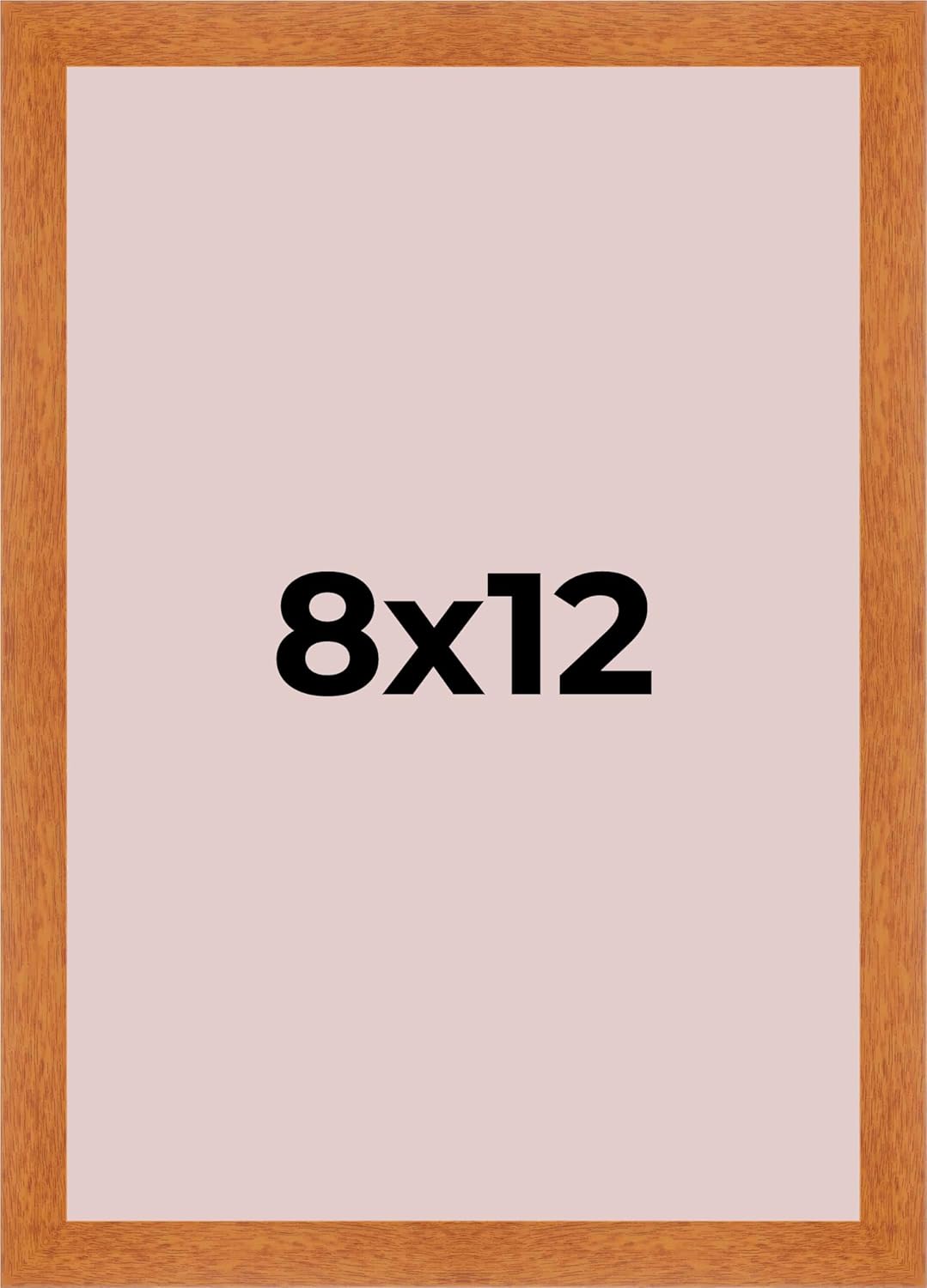 CountryArtHouse Honey Pecan 8x12 Wood Shadow Box Picture Frame with Pink Acid-Free Backing UV Acrylic & Hanging Hardware - With 3/4" Usable Depth - Great Magazine Display Frame Shadowbox