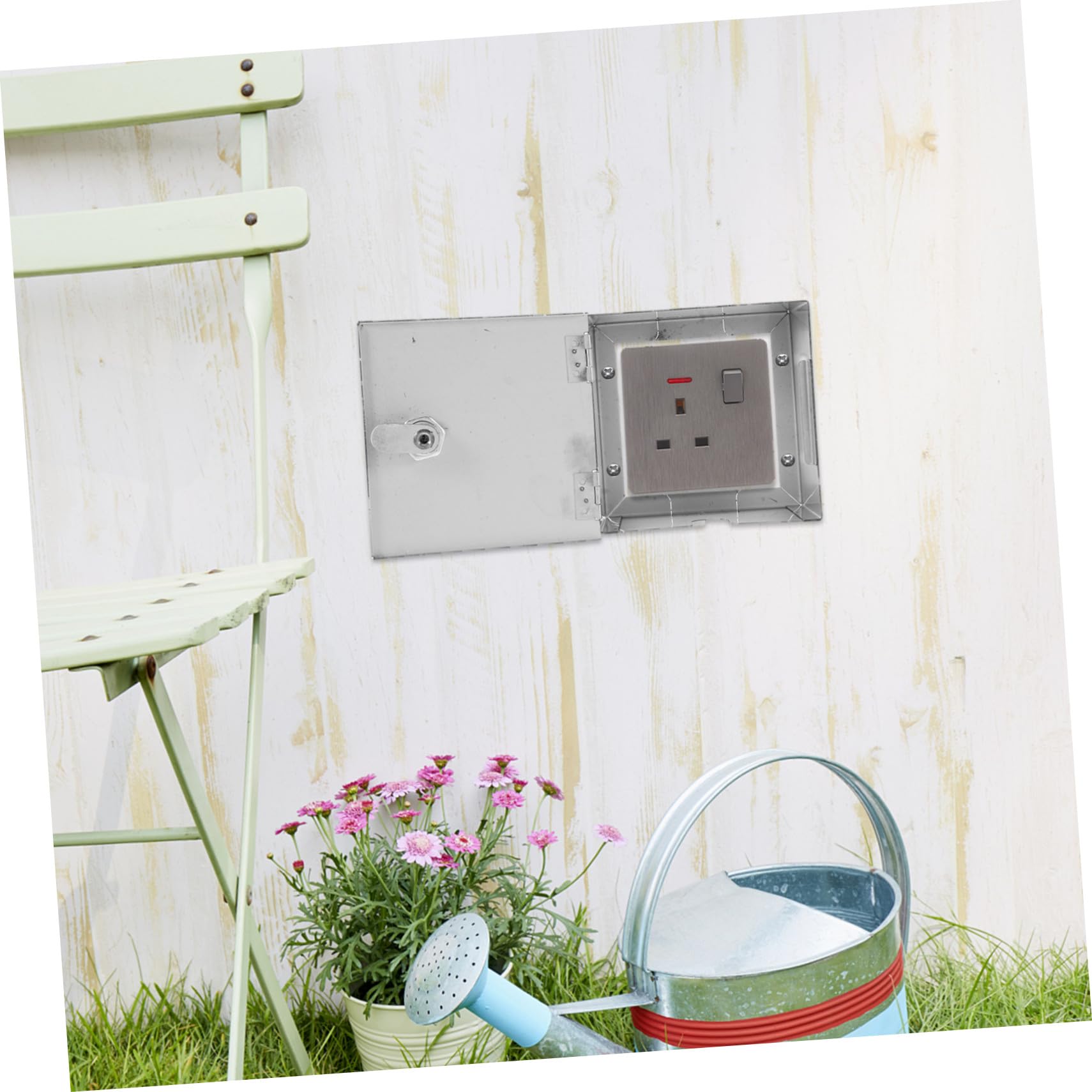 Cubierta De Enchufe Antirrobo De Acero Inoxidable Cerradura y Protección Contra Agua Adecuado Para Enchufes Eléctricos Exteriores Interiores