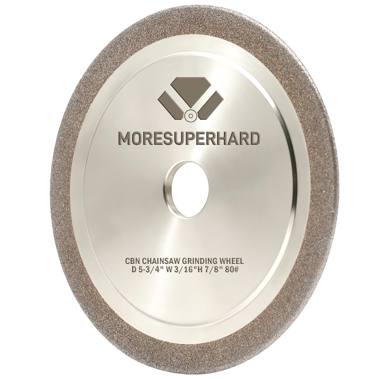 CBN Chainsaw Grinding Wheel, 5-3/4" Diameter, 3/16" Thick, 7/8" Arbor, 80 Grit, Fits 3/8" and .404 Pitch Steel Chains(3/16" Thick)