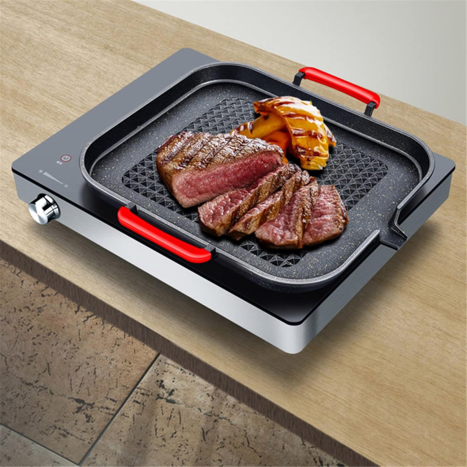 Frying Pans Aluminum Alloy Barbecue Grill Tray Barbecue Frying Pan Plate Non Stick Square Bbq Tray 1Pcs